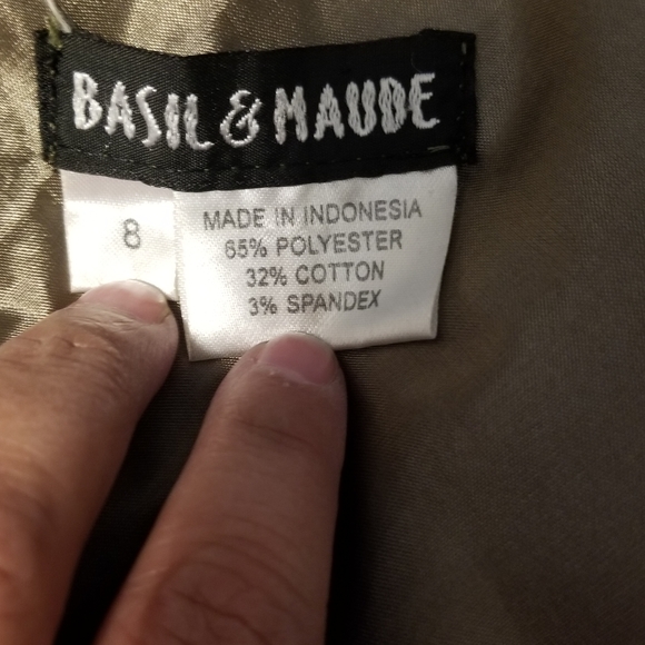 Basil & Maude Skirt Size 8 Color Militar Green - Picture 4 of 8